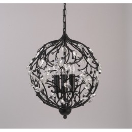 3 Light Vintage Retro Globe -kristalliriippuvalaisin