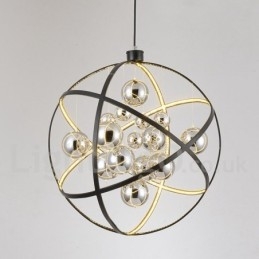 Halkaisija 50cm 80cm Vintage Globe kattokruunu Ruosteinen värillinen riippuvalaisin