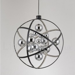 Halkaisija 50cm 80cm Vintage Globe kattokruunu Ruosteinen värillinen riippuvalaisin