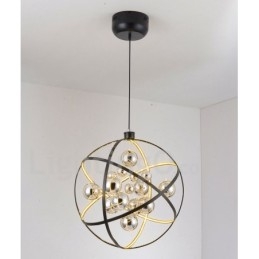 Halkaisija 50cm 80cm Vintage Globe kattokruunu Ruosteinen värillinen riippuvalaisin