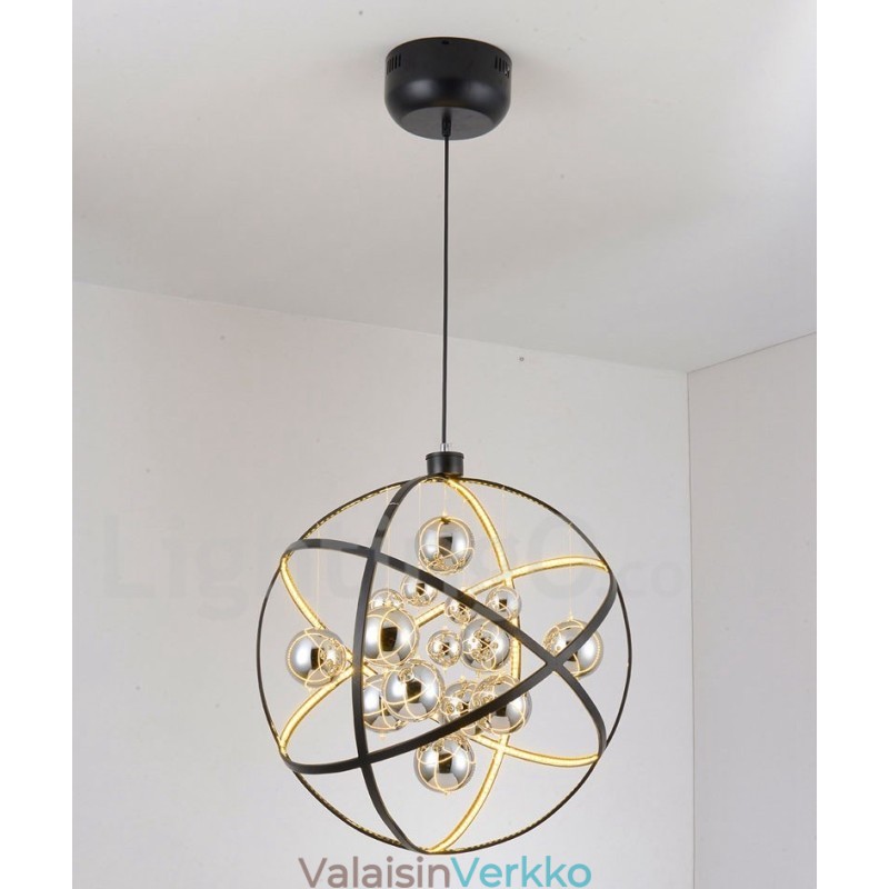 Halkaisija 50cm 80cm Vintage Globe kattokruunu Ruosteinen värillinen riippuvalaisin