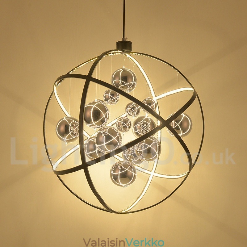 Halkaisija 50cm 80cm Vintage Globe kattokruunu Ruosteinen värillinen riippuvalaisin