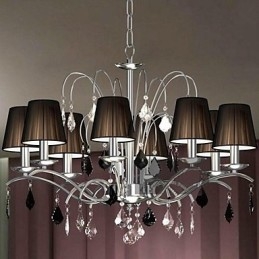 Kangas lampunvarjostin Crystal Chandelier 8 valoa