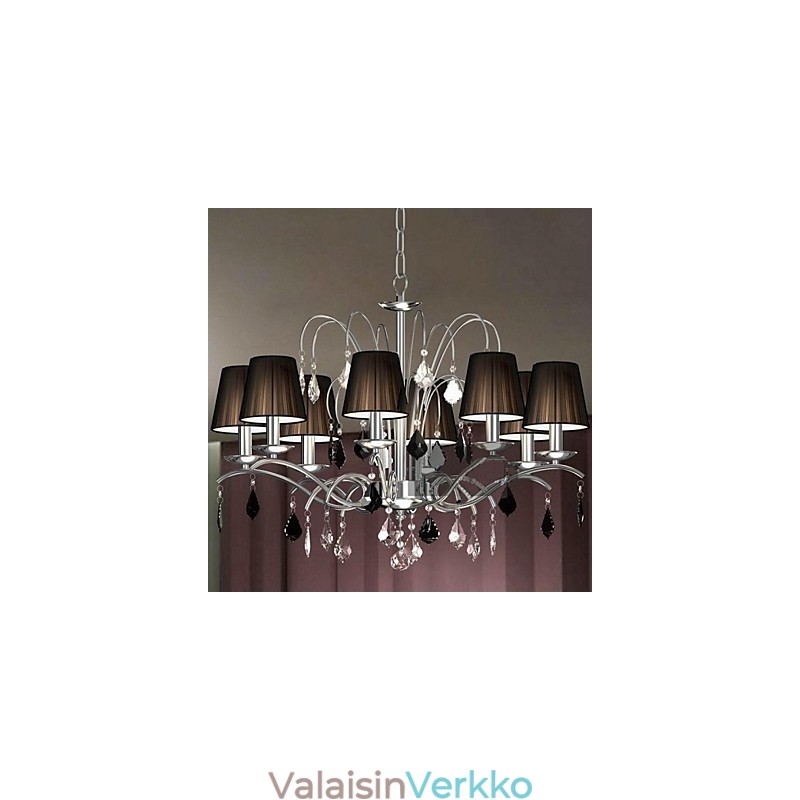 Kangas lampunvarjostin Crystal Chandelier 8 valoa