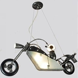 Nostalgiset Children Boy Motorcycle Iron Chandelier valaistuslamput