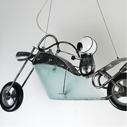 Nostalgiset Children Boy Motorcycle Iron Chandelier valaistuslamput