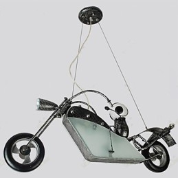 Nostalgiset Children Boy Motorcycle Iron Chandelier valaistuslamput
