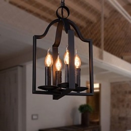 4 Light Vintage Minimalistinen rautamaalaus riippuvalaisin