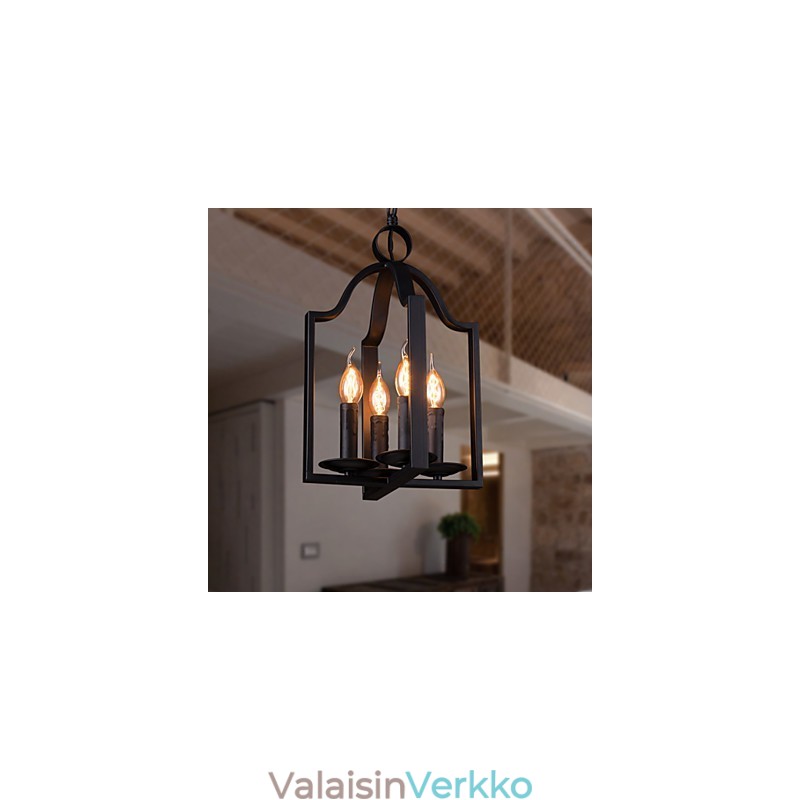 4 Light Vintage Minimalistinen rautamaalaus riippuvalaisin