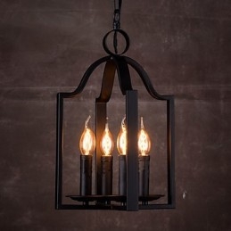 4 Light Vintage Minimalistinen rautamaalaus riippuvalaisin