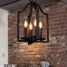 4 Light Vintage Minimalistinen rautamaalaus riippuvalaisin