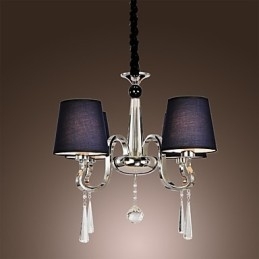 Vintage kattokruunu 4 Light Classic Fabric metallimaalaus