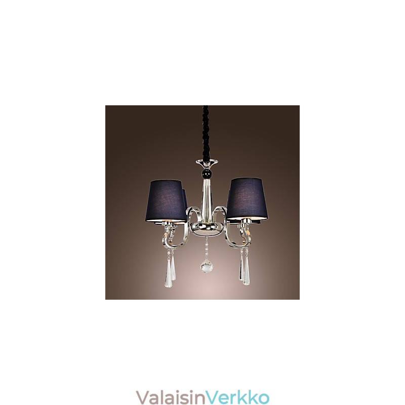 Vintage kattokruunu 4 Light Classic Fabric metallimaalaus