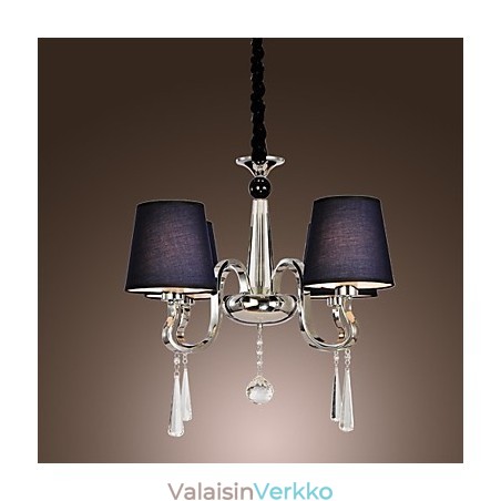 Vintage kattokruunu 4 Light Classic Fabric metallimaalaus Vintage kattokruunu 4 Light Classic Fabric metallimaalaus