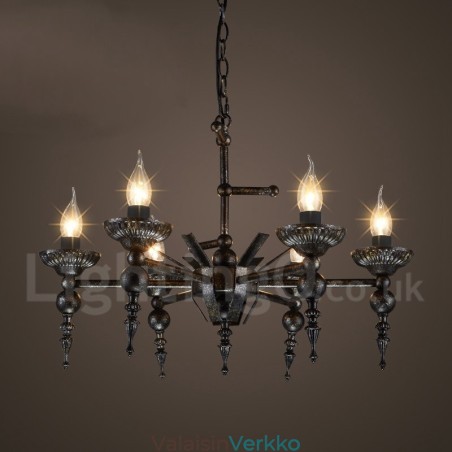 Teollisuustyylinen teräsvalaisinmyymälän kattokruunuvalaisin Teollisuustyylinen teräsvalaisinmyymälän kattokruunuvalaisin