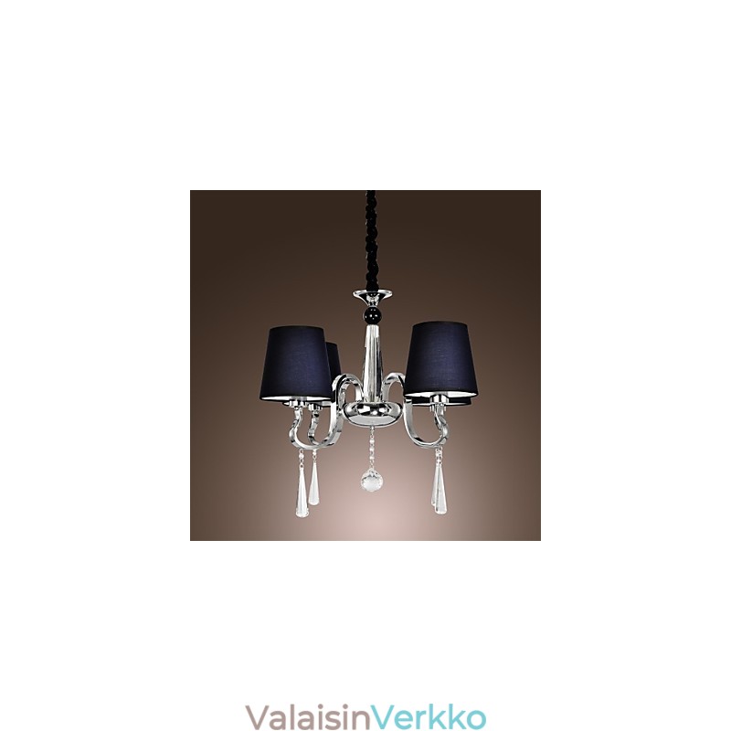 Vintage kattokruunu 4 Light Classic Fabric metallimaalaus