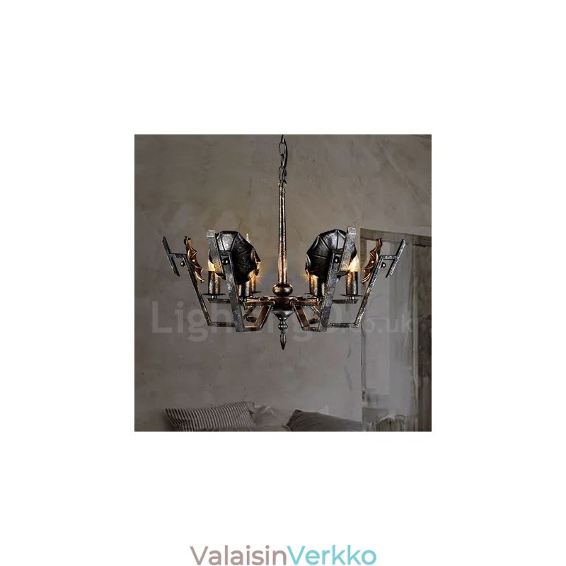 Teollisuustyylinen teräsvalaisinmyymälän kattokruunuvalaisin