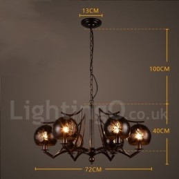 Teollisuustyylinen teräsvalaisinmyymälän kattokruunuvalaisin