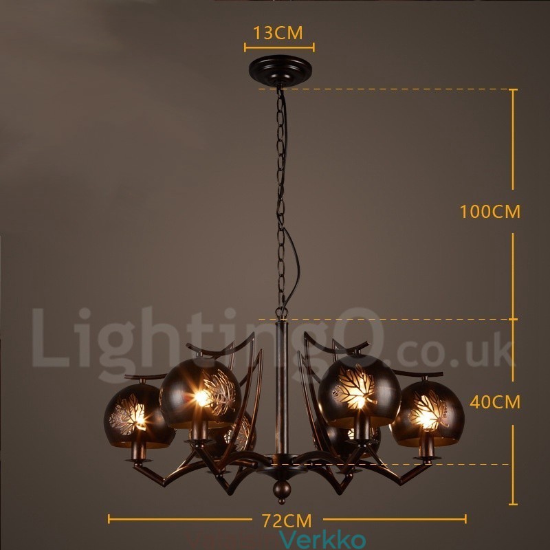 Teollisuustyylinen teräsvalaisinmyymälän kattokruunuvalaisin