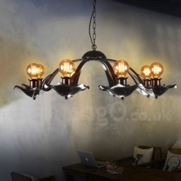 Teollisuustyylinen teräsvalaisinmyymälän kattokruunuvalaisin