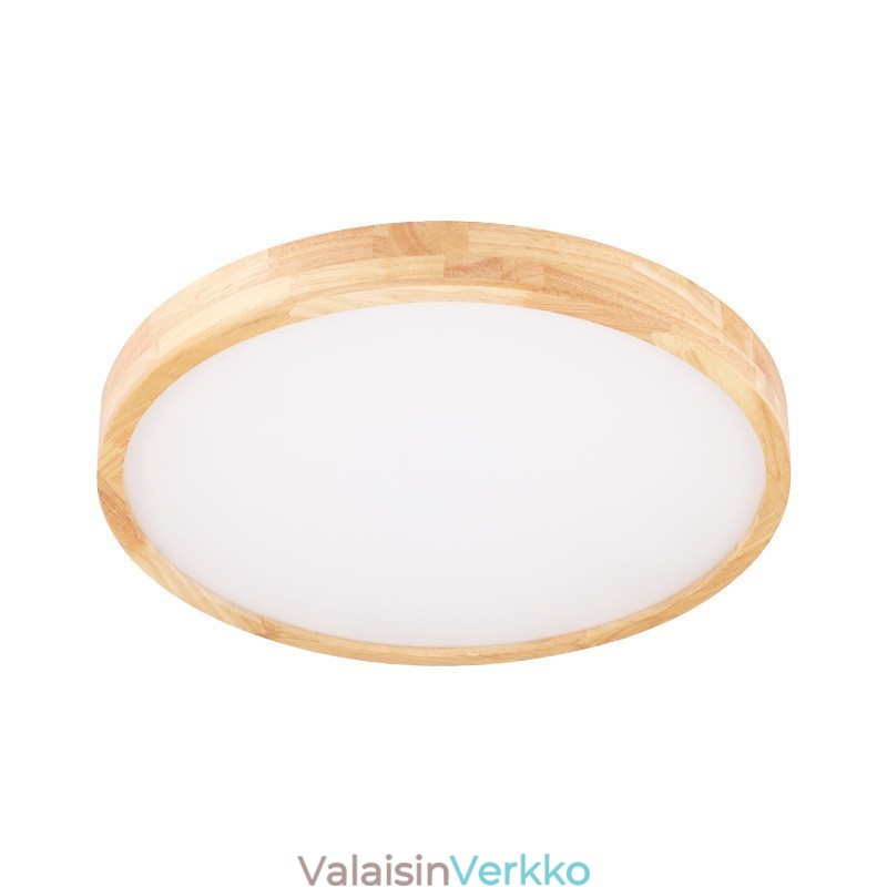 Ultraohut pyöreä puinen kattovalaisin Massiivipuu akryyli kattovalaisin Nordic Lights