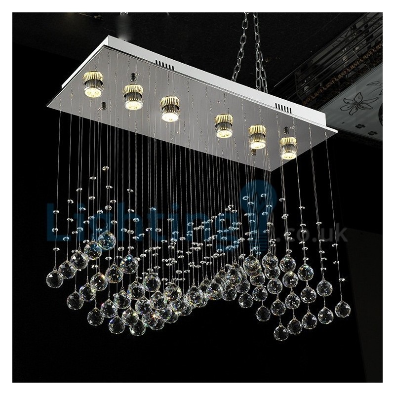 Moderni nykyaikainen kattokruunu uppoasennettava riippuvalaisin Crystal Rain Drop Light