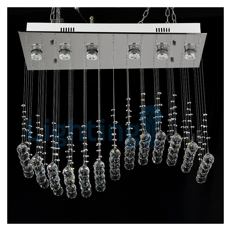 Moderni nykyaikainen kattokruunu uppoasennettava riippuvalaisin Crystal Rain Drop Light