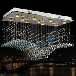 Moderni nykyaikainen kattokruunu uppoasennettava riippuvalaisin Crystal Rain Drop Light