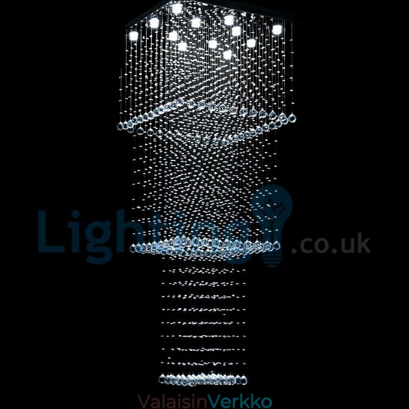 Moderni nykyaikainen kattokruunu uppoasennettava riippuvalaisin Crystal Rain Drop Light