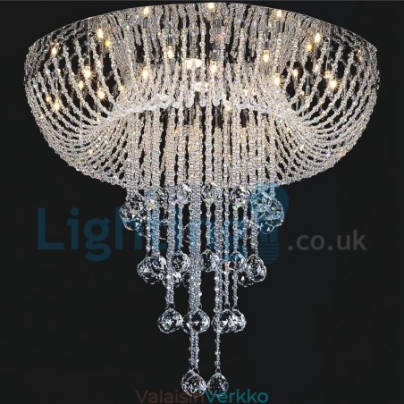 Moderni nykyaikainen kattokruunu uppoasennettava riippuvalaisin Crystal Rain Drop Light Moderni nykyaikainen kattokruunu uppoasennettava riippuvalaisin Crystal Rain Drop Light