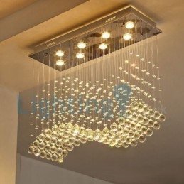 Moderni nykyaikainen kattokruunu uppoasennettava riippuvalaisin Crystal Rain Drop Light