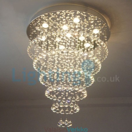 Moderni nykyaikainen kattokruunu uppoasennettava riippuvalaisin Crystal Rain Drop Light Moderni nykyaikainen kattokruunu uppoasennettava riippuvalaisin Crystal Rain Drop Light