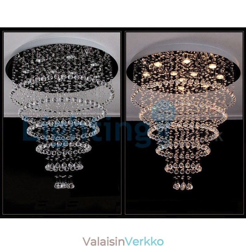 Moderni nykyaikainen kattokruunu uppoasennettava riippuvalaisin Crystal Rain Drop Light
