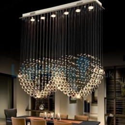 Moderni nykyaikainen kattokruunu uppoasennettava riippuvalaisin Crystal Rain Drop Light