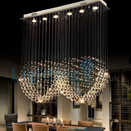 Moderni nykyaikainen kattokruunu uppoasennettava riippuvalaisin Crystal Rain Drop Light Moderni nykyaikainen kattokruunu uppoasennettava riippuvalaisin Crystal Rain Drop Light