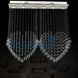 Moderni nykyaikainen kattokruunu uppoasennettava riippuvalaisin Crystal Rain Drop Light