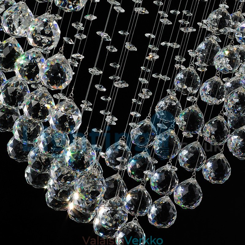 Moderni nykyaikainen kattokruunu uppoasennettava riippuvalaisin Crystal Rain Drop Light