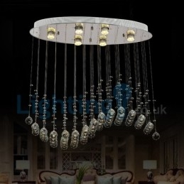 Moderni nykyaikainen kattokruunu uppoasennettava riippuvalaisin Crystal Rain Drop Light