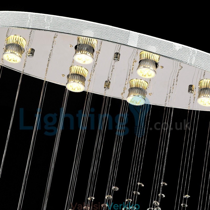 Moderni nykyaikainen kattokruunu uppoasennettava riippuvalaisin Crystal Rain Drop Light