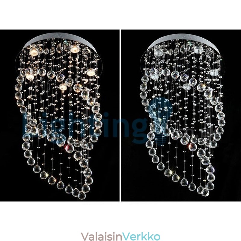 Moderni nykyaikainen kattokruunu uppoasennettava riippuvalaisin Crystal Rain Drop Light