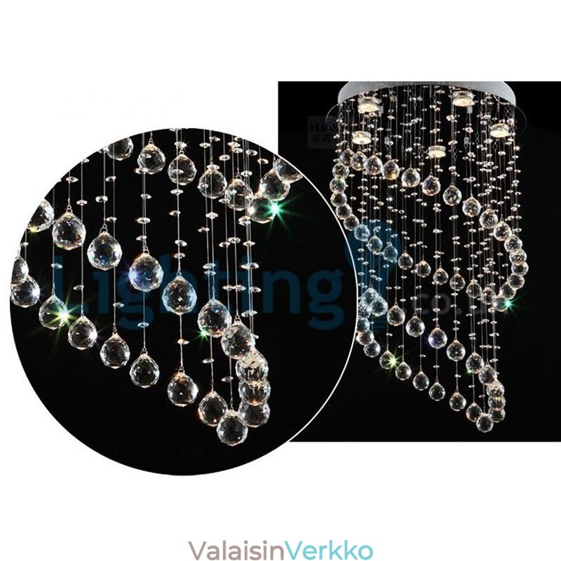 Moderni nykyaikainen kattokruunu uppoasennettava riippuvalaisin Crystal Rain Drop Light