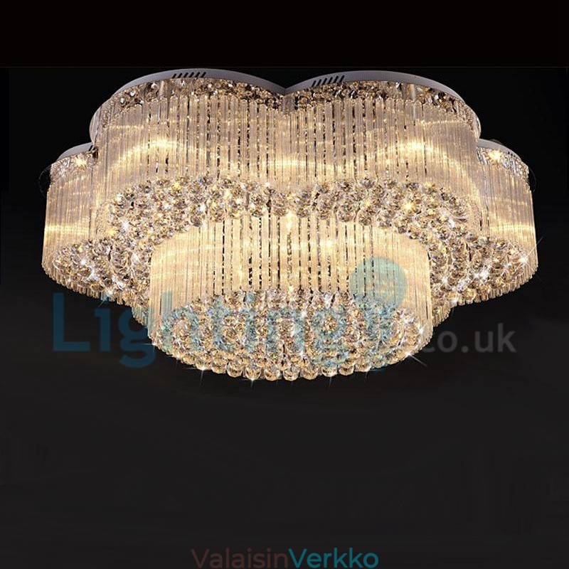 Moderni nykyaikainen kattokruunu uppoasennettava riippuvalaisin Crystal Rain Drop Light
