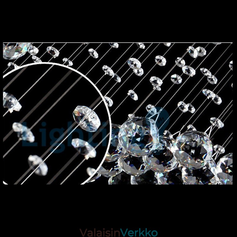 Moderni nykyaikainen kattokruunu uppoasennettava riippuvalaisin Crystal Rain Drop Light