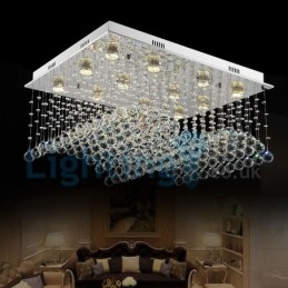 Moderni nykyaikainen kattokruunu uppoasennettava riippuvalaisin Crystal Rain Drop Light
