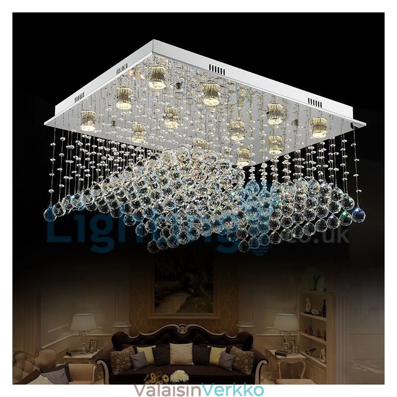 Moderni nykyaikainen kattokruunu uppoasennettava riippuvalaisin Crystal Rain Drop Light