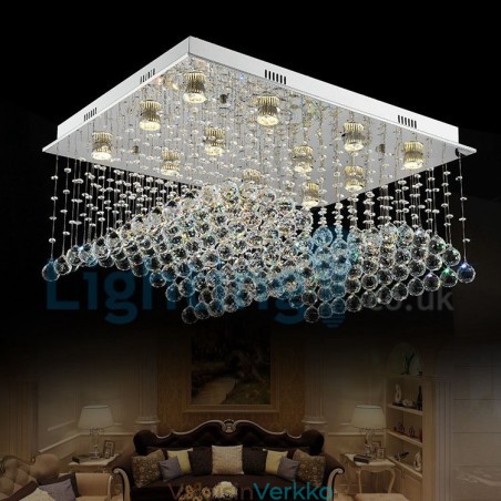 Moderni nykyaikainen kattokruunu uppoasennettava riippuvalaisin Crystal Rain Drop Light