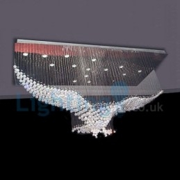 Moderni nykyaikainen kattokruunu uppoasennettava riippuvalaisin Crystal Rain Drop Light