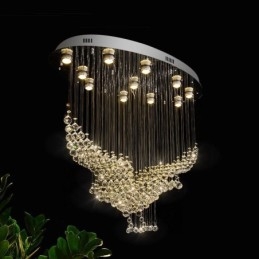 Moderni nykyaikainen kattokruunu uppoasennettava riippuvalaisin Crystal Rain Drop Light