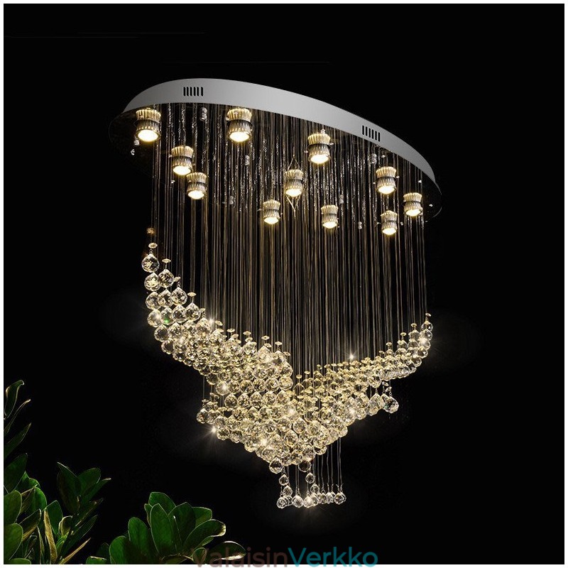Moderni nykyaikainen kattokruunu uppoasennettava riippuvalaisin Crystal Rain Drop Light
