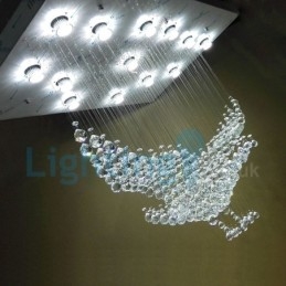 Moderni nykyaikainen kattokruunu uppoasennettava riippuvalaisin Crystal Rain Drop Light